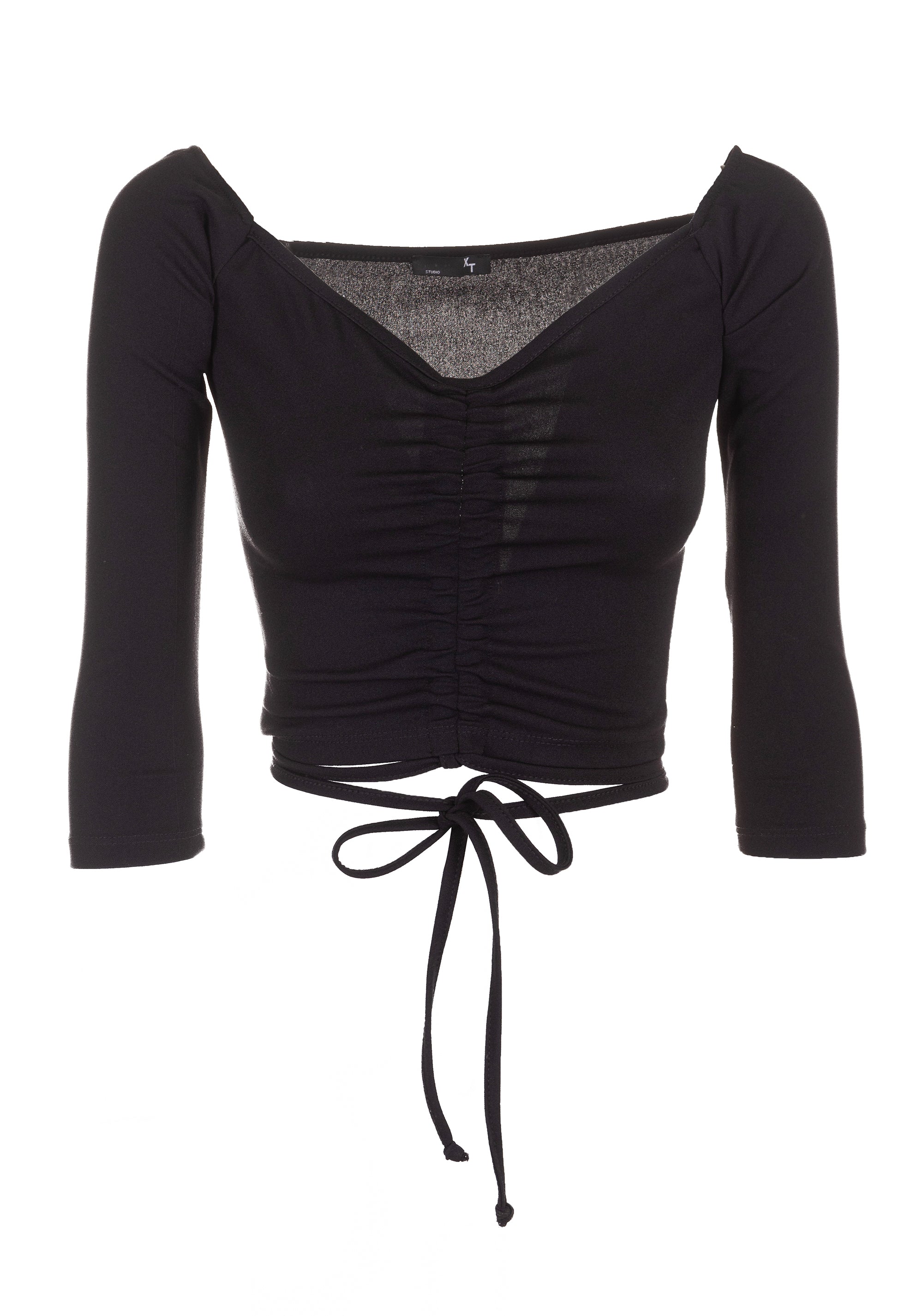 Top slim corto in tessuto stretch XT-STUDIO X123ST1006J45801-053
