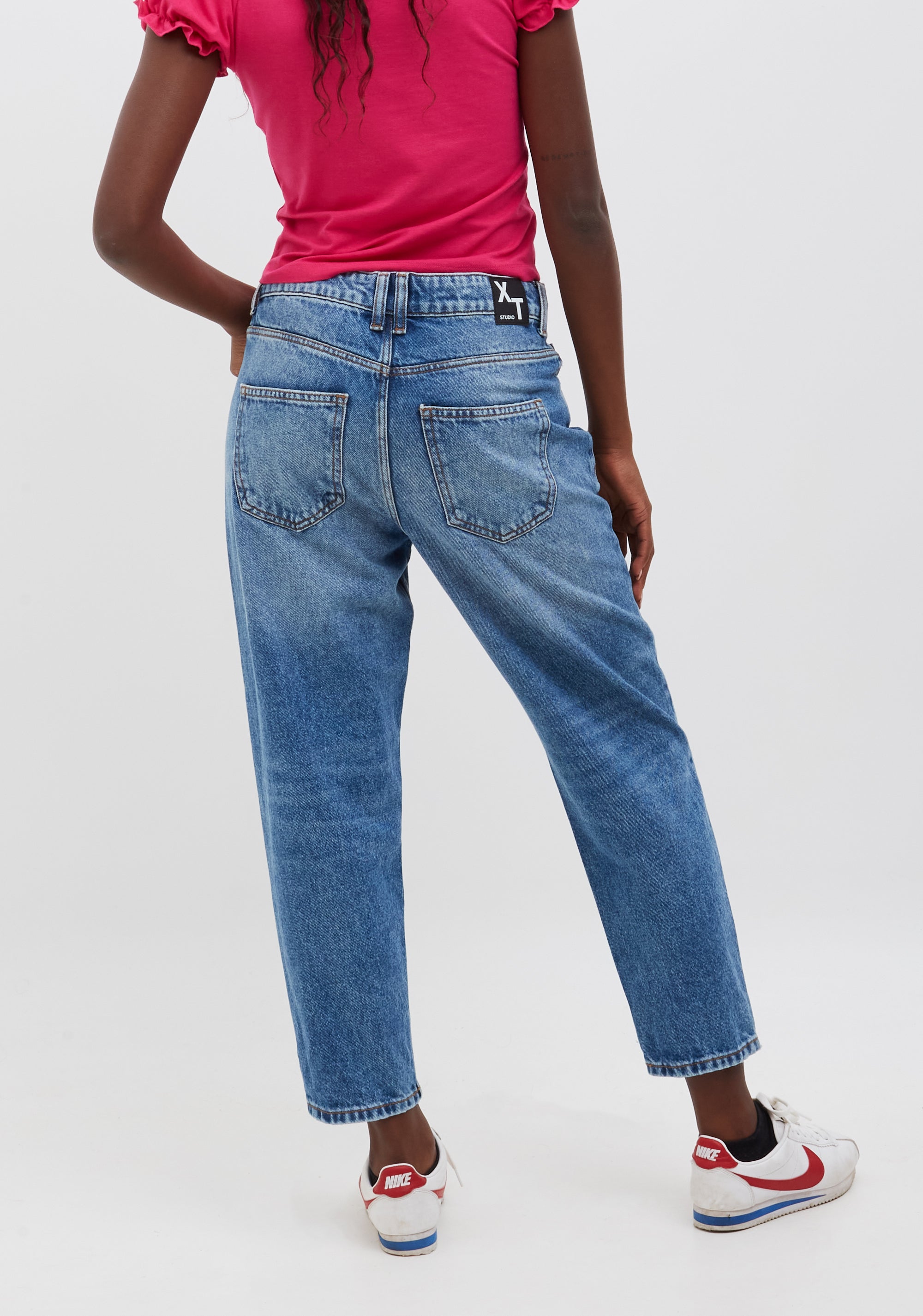Jeans boyfriend in denim con lavaggio medio XT-STUDIO X123SV5001D41902-257-2