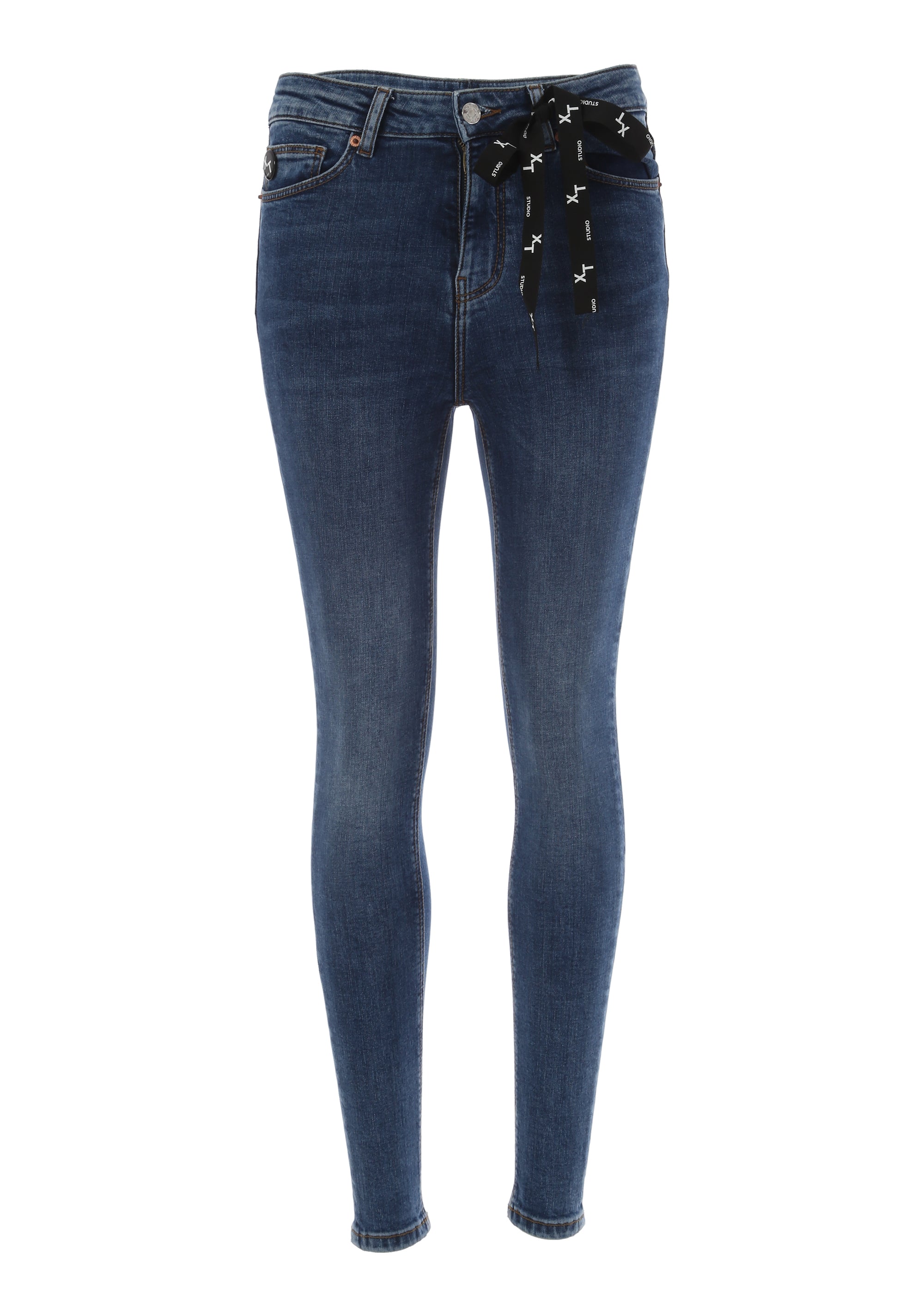 Jeans skinny in denim con lavaggio medio XT-STUDIO 8059572117502
