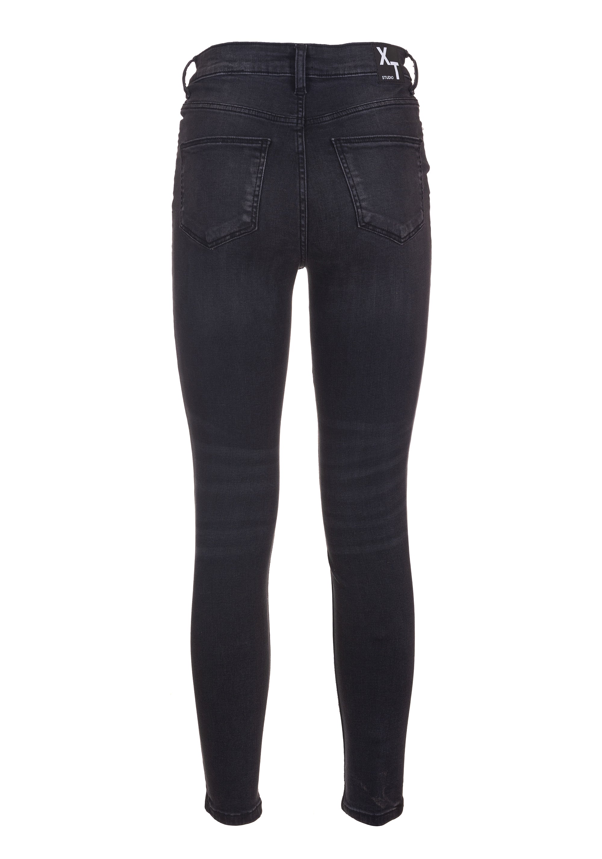 Jeans skinny in denim nero con lavaggio medio XT-STUDIO X123SV1001D45501-053_2