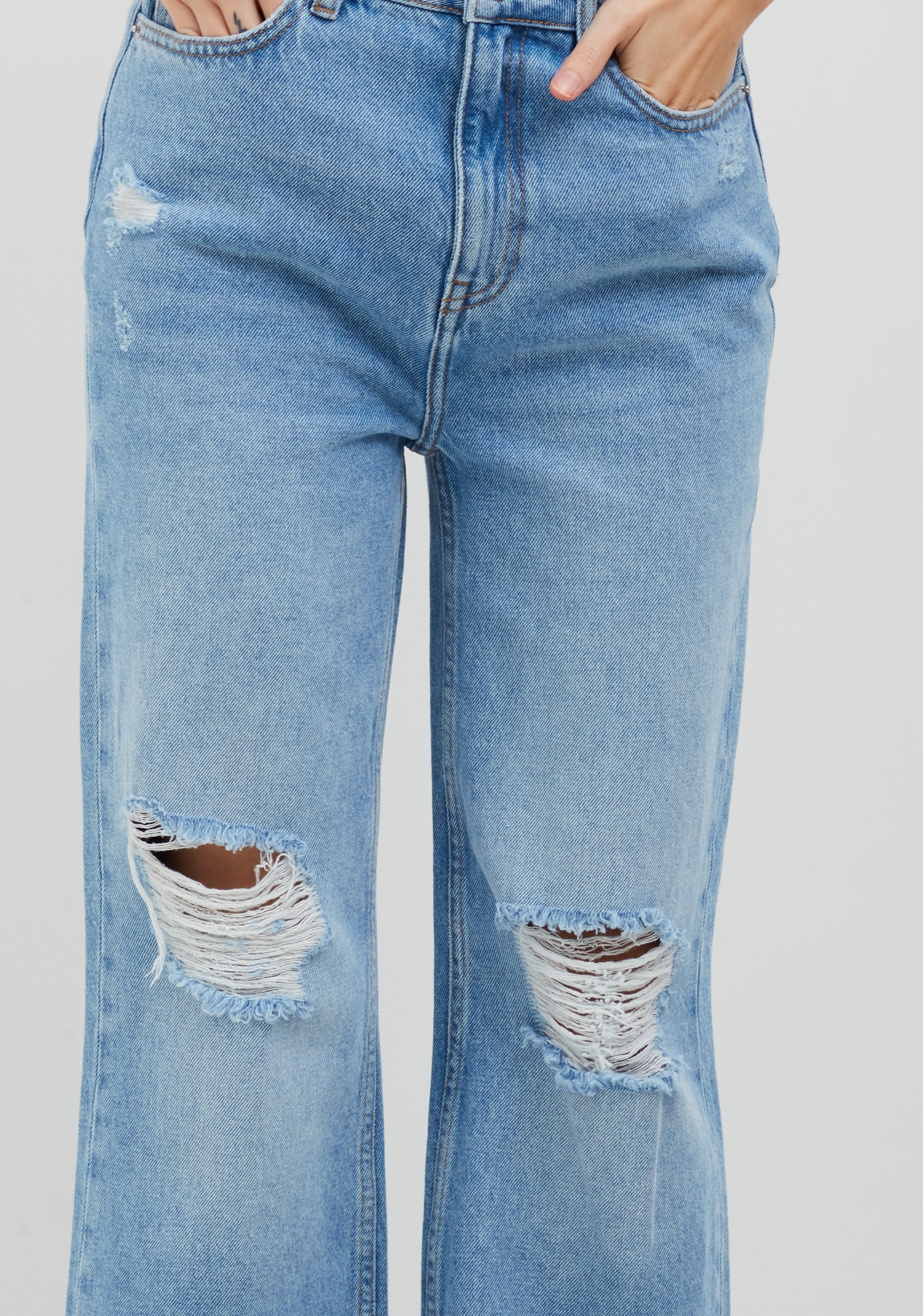 Jeans bootcut in denim con lavaggio medio XT-STUDIO X123SV2002D41954-062-4